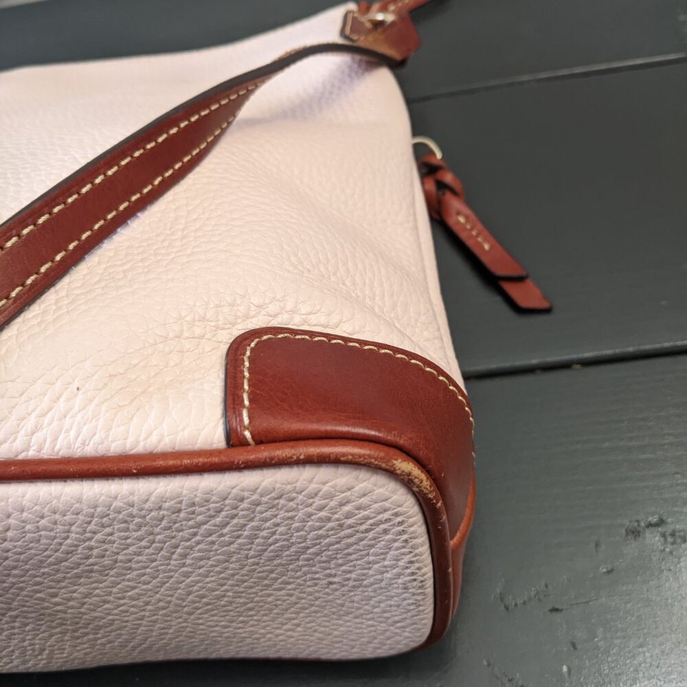 Dooney & Bourke Pink Crossbody Leather Trim Shoulder Bag - Picture 8 of 13